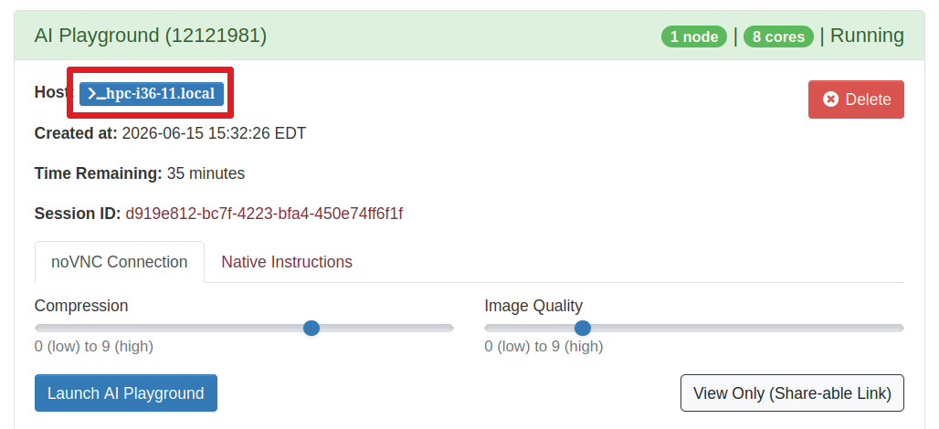 Invoke a terminal in a running Open OnDemand Job by clicking the hostname button